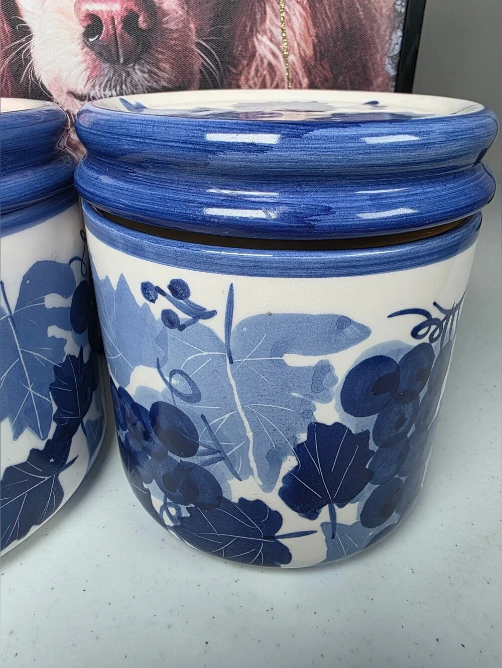 Blue Grape Ceramic Canister Set